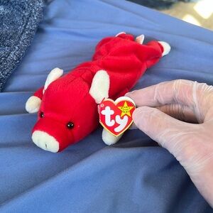 *ULTRA RARE 2 TM’S* SNORT 4002 TY BEANIE BABY 1995 PVC & TAG ERRORS